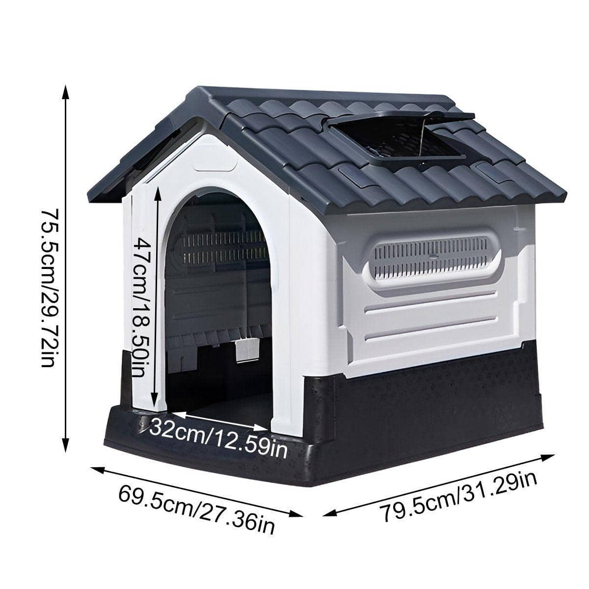 Outdoor Dog Kennel with Toilet, Rainproof and Sunscreen Pet Shelter - view 3