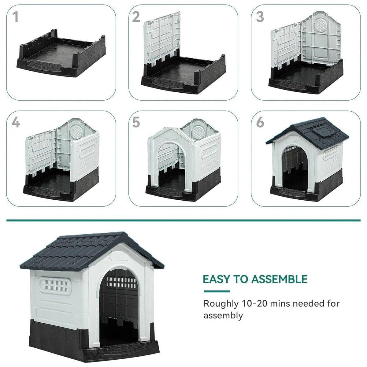 Outdoor Dog Kennel with Toilet, Rainproof and Sunscreen Pet Shelter - view 4