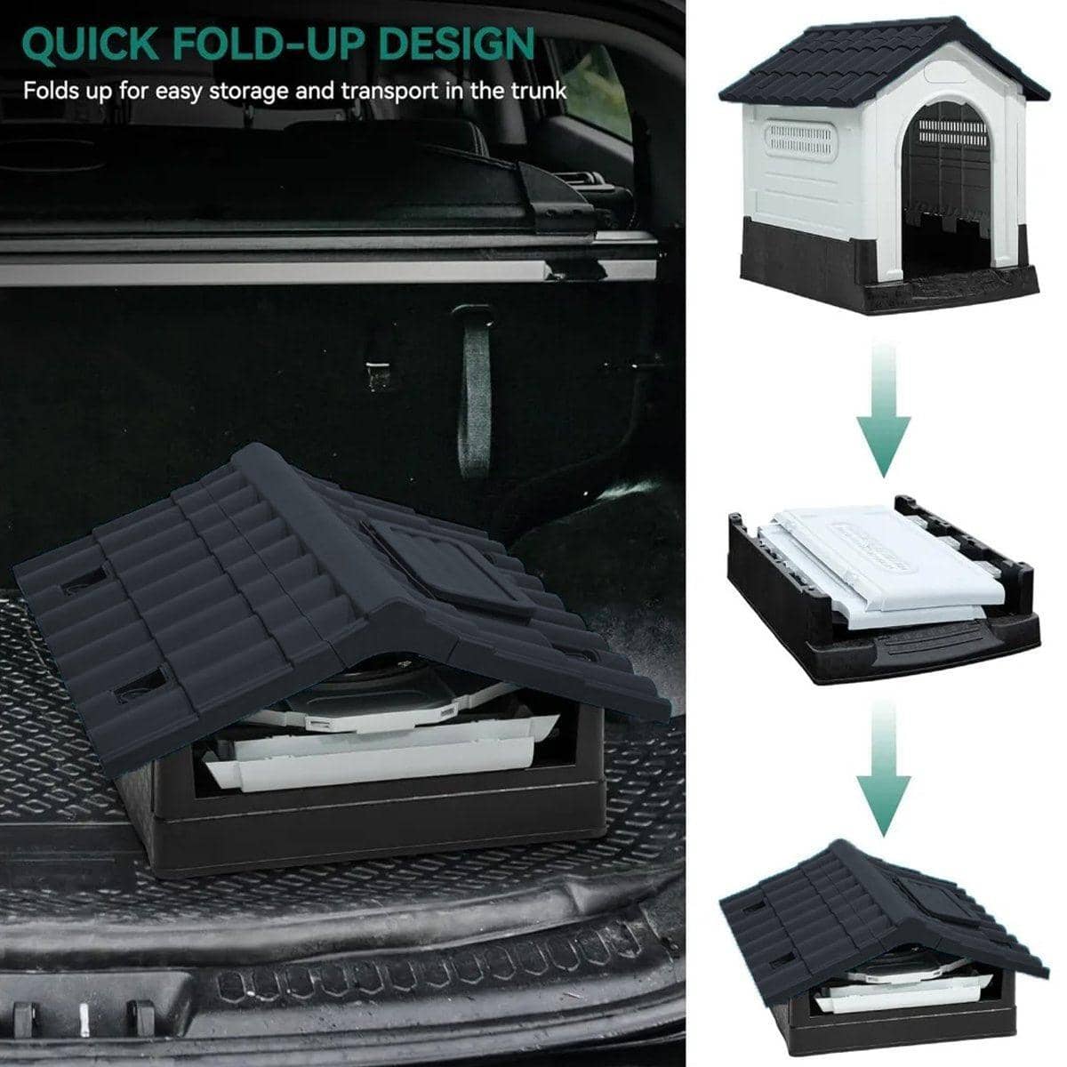 Outdoor Dog Kennel with Toilet, Rainproof and Sunscreen Pet Shelter - view 5