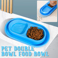 Outdoor Double Cat Feeding Bowl, Waterproof and Anti-Ant - Blue