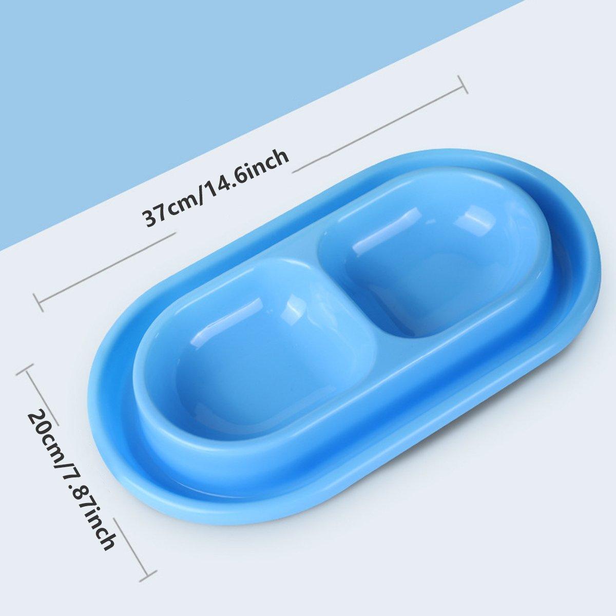 Outdoor Double Cat Feeding Bowl, Waterproof and Anti-Ant - Blue - view 3
