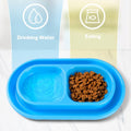 Outdoor Double Cat Feeding Bowl, Waterproof and Anti-Ant - Blue - view 5