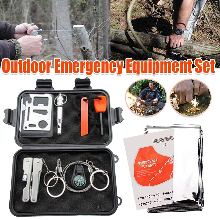 Outdoor Emergency Equipment Set with Waterproof Case