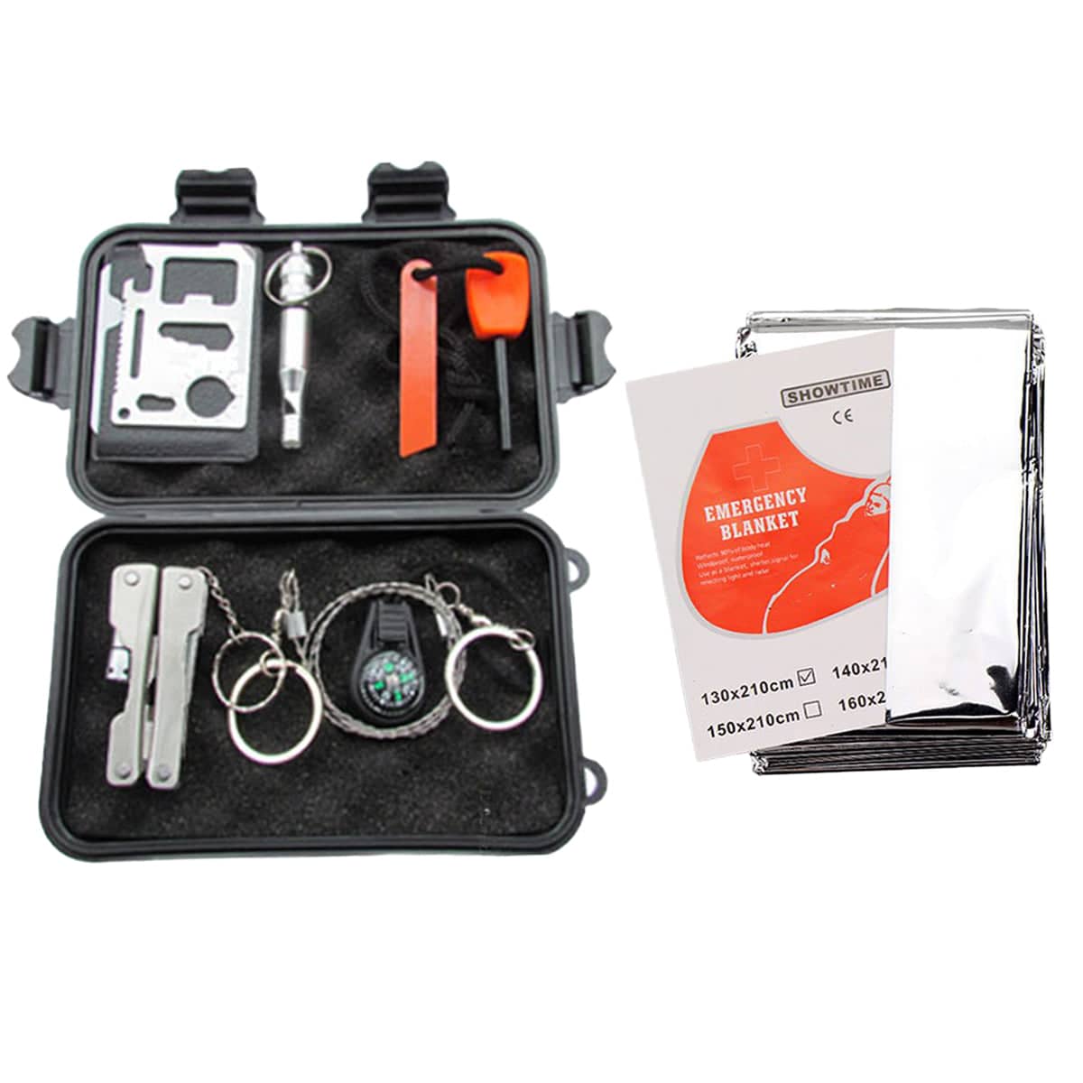 Outdoor Emergency Equipment Set with Waterproof Case - view 2