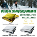 Outdoor Emergency Thermal Blankets - Gold One Side, Silver the Other, Pack of 5, 130 x 210cm - view 2