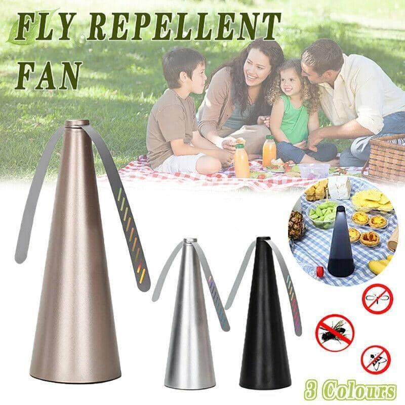 Outdoor Fly Repellent Fan for Food and Picnic Tables - Black - view 2