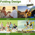 Outdoor Folding Beach Lounge Chair with Floor Mat, Portable Garden Chair - view 5