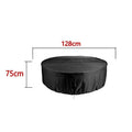 Outdoor Furniture Round Cover Waterproof 128 x 75 cm for Garden Tables - Black