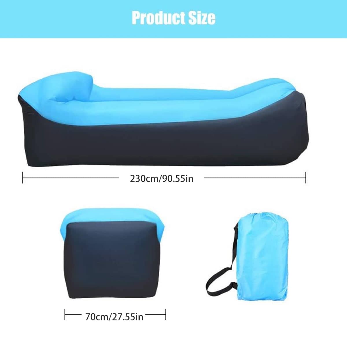 Outdoor Inflatable Sofa with Pillow, Foldable for Festivals and Camping - view 3