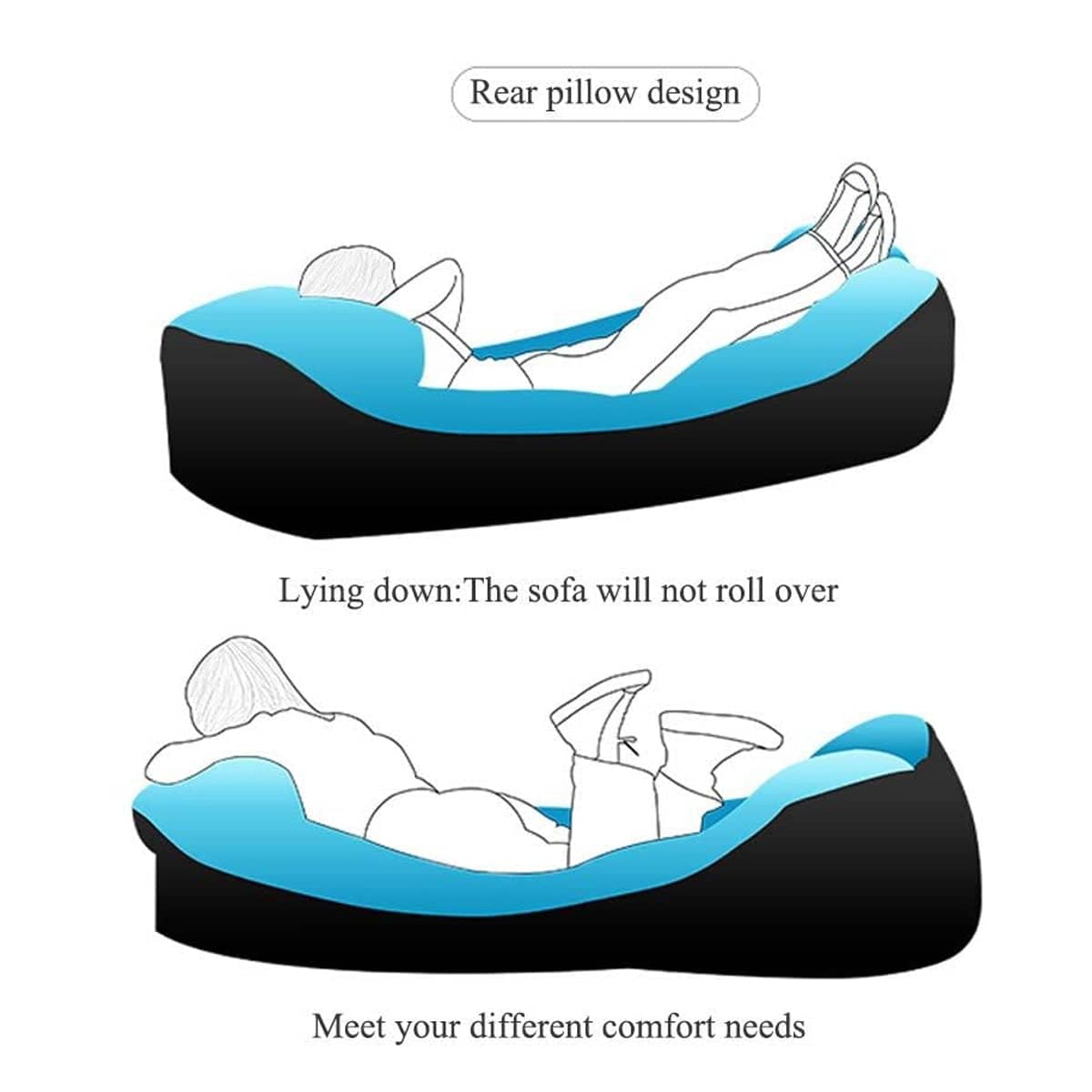 Outdoor Inflatable Sofa with Pillow, Foldable for Festivals and Camping - view 4
