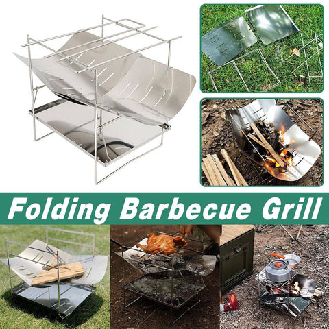 Outdoor Portable Folding Camping Bench Grill Ultra Light 304 Stainless Steel Stove