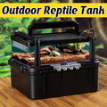 Outdoor Reptile Tank, Ventilated Terrarium for Lizards, Snakes and Turtles - 37 x 30 x 24cm