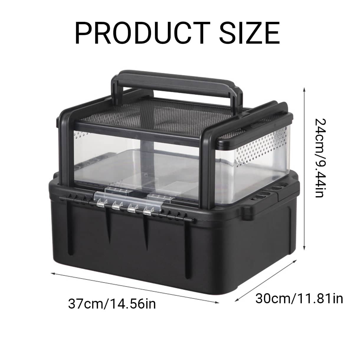 Outdoor Reptile Tank, Ventilated Terrarium for Lizards, Snakes and Turtles - 37 x 30 x 24cm - view 3