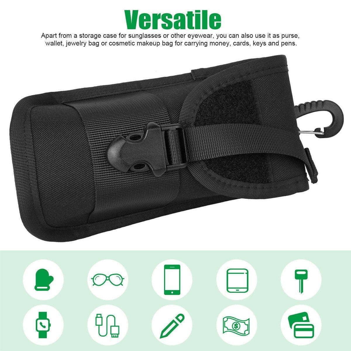 Outdoor Sunglasses Case with MOLLE Webbing and Carabiner, Pack of 3 - view 5