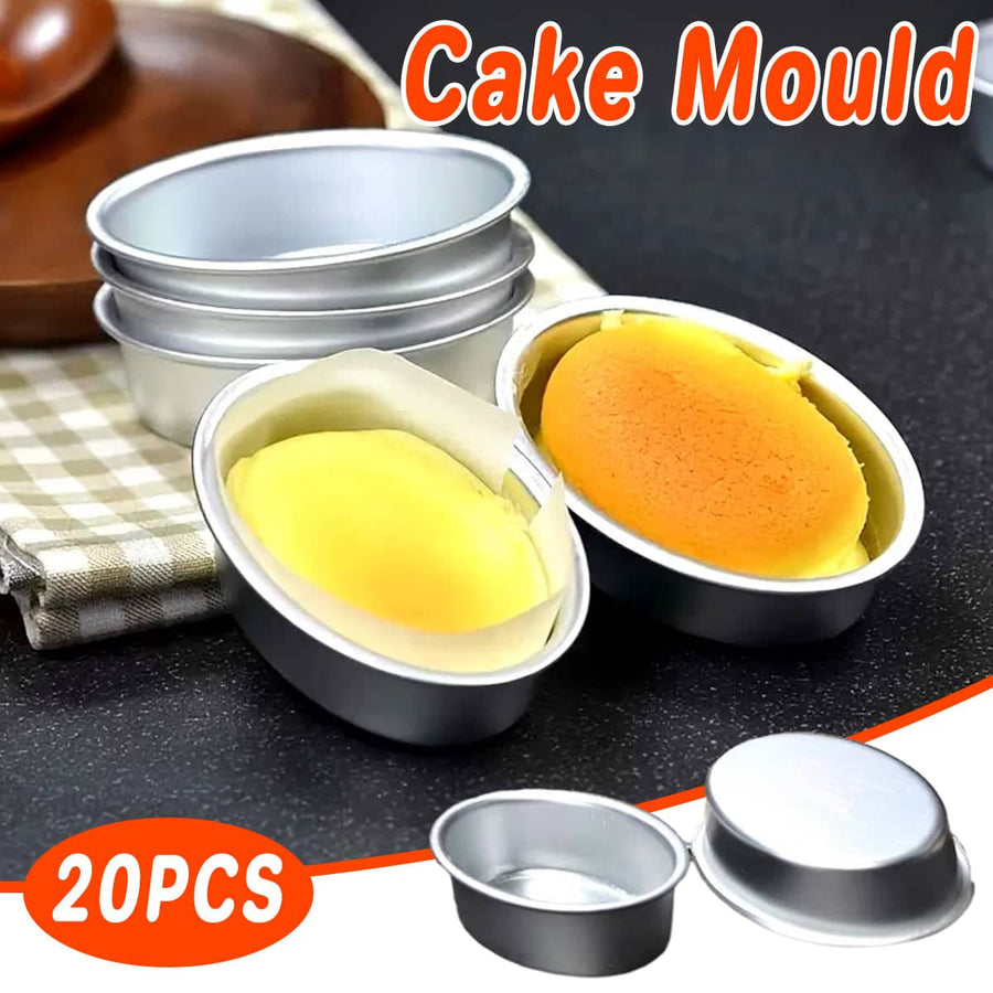 Oval Aluminium Non-Stick Cheesecake Moulds, Pack of 20