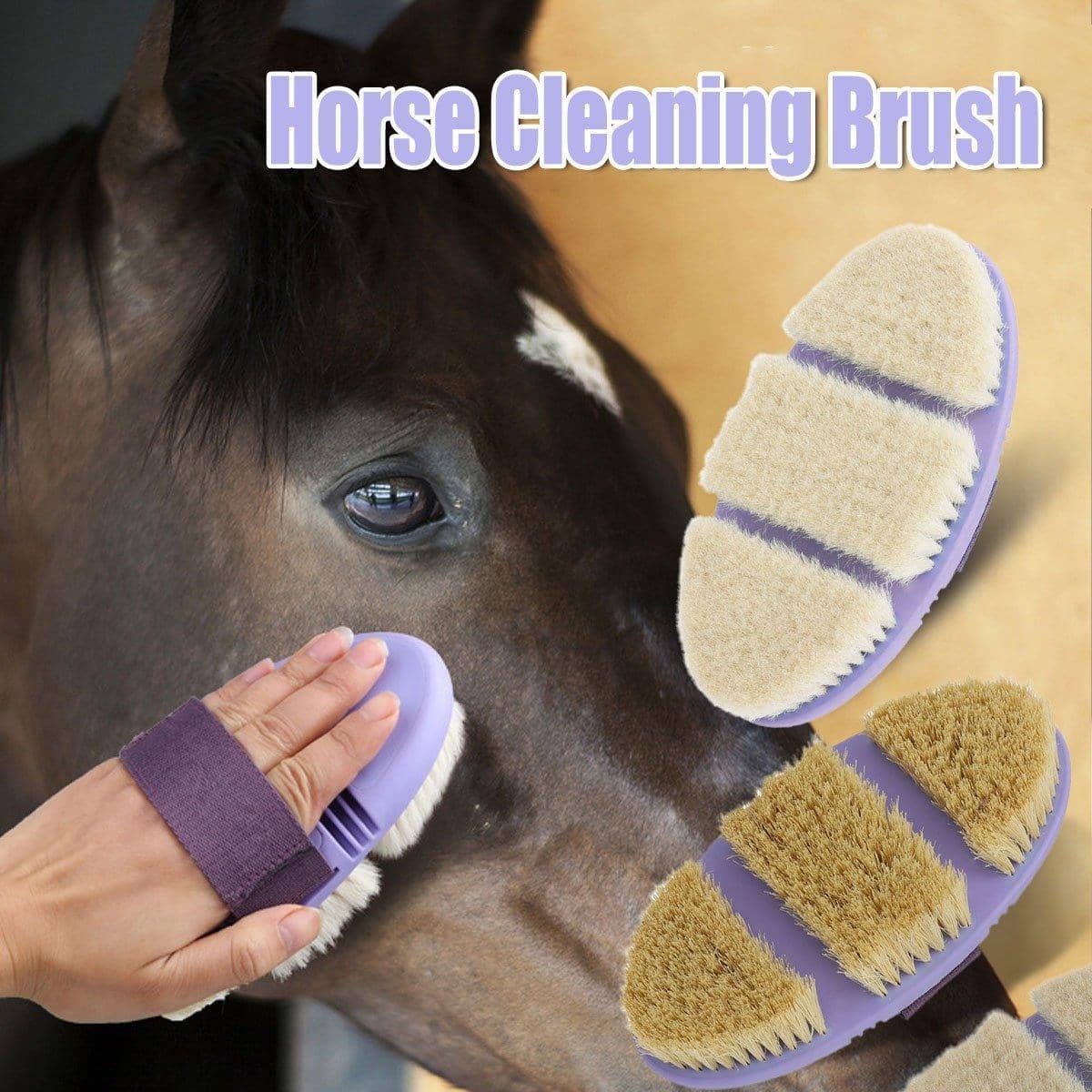 Oval Bendable Horse Grooming Brush - Sisal Hemp Bristles - view 2