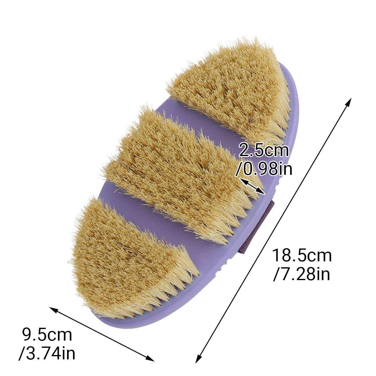 Oval Bendable Horse Grooming Brush - Sisal Hemp Bristles - view 4