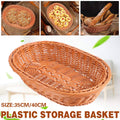 Oval Imitation Rattan Basket for Bread, Fruit and Snacks - Tan, 35 cm - view 2