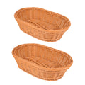 Oval Imitation Rattan Basket for Bread, Fruit and Snacks - Tan, 35 cm - view 3