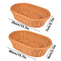 Oval Imitation Rattan Basket for Bread, Fruit and Snacks - Tan, 35 cm - view 4