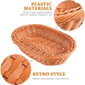 Oval Imitation Rattan Basket for Bread, Fruit and Snacks - Tan, 35 cm - view 5