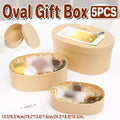 Oval Kraft Paper Gift Boxes, Pack of 5 - 19.2 x 13.6 x 7.6 cm - view 2