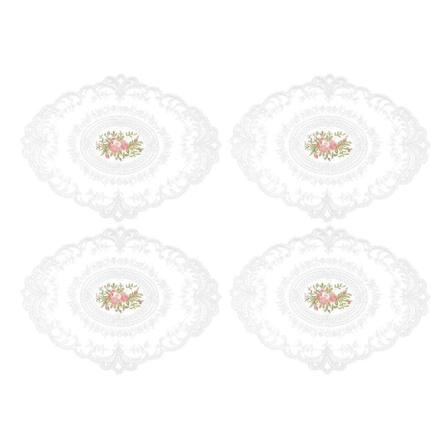 Oval Lace Placemats, 31 x 42 cm, Pack of 4 - White