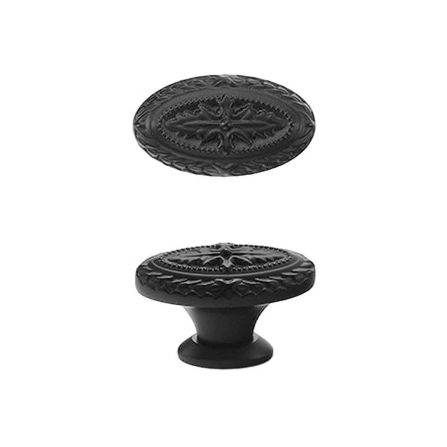 Oval Vintage Drawer Handle - Antique Furniture Pull, Black