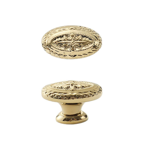 Oval Vintage Drawer Handle - Antique Furniture Pull, Gold