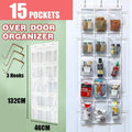 Over Door Hanging Organiser with 15 Clear Pockets, 45 x 132 cm