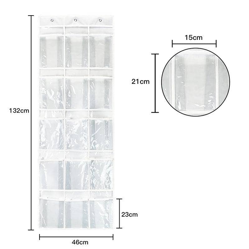 Over Door Hanging Organiser with 15 Clear Pockets, 45 x 132 cm - view 3