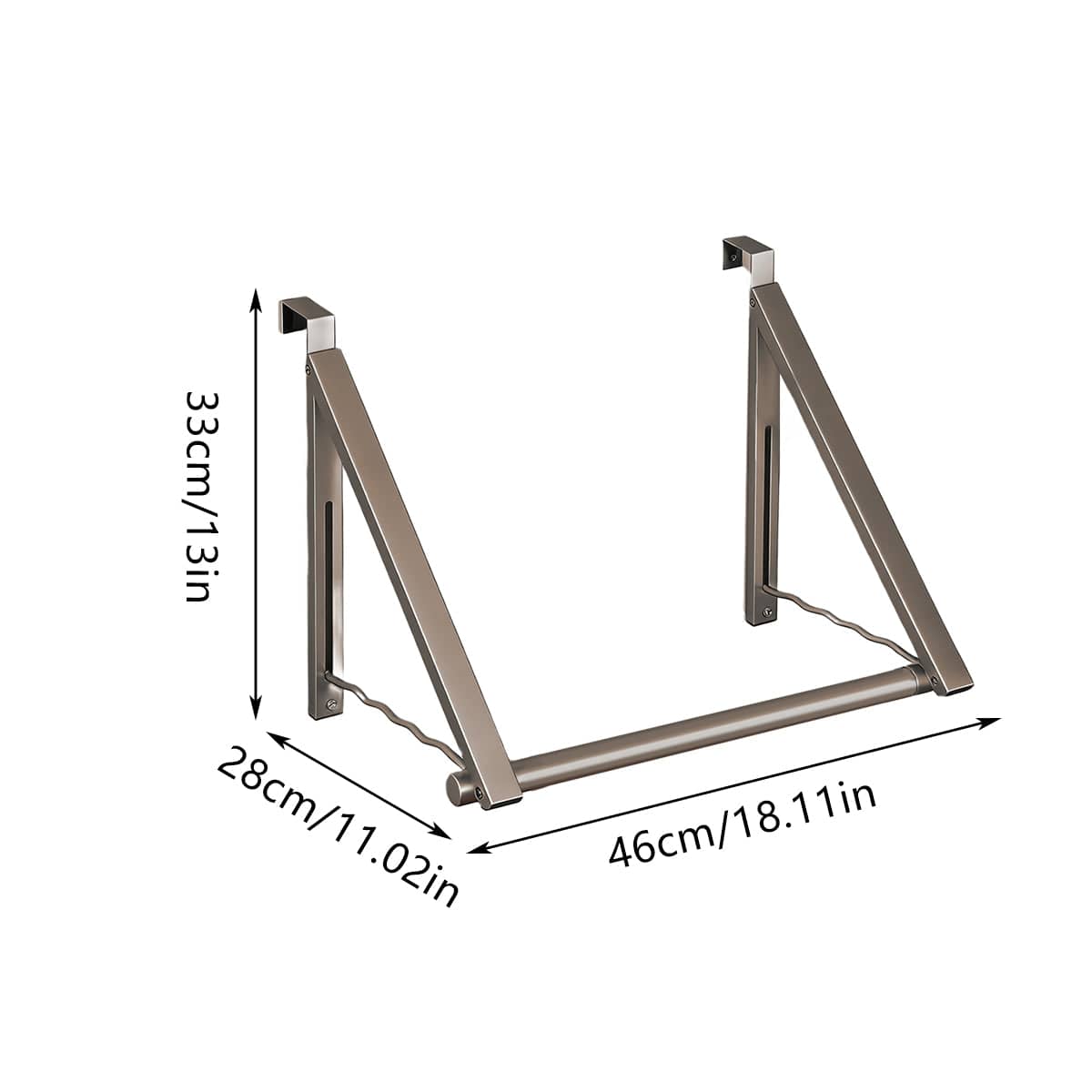 Over the Door Clothes Rack, Foldable and Adjustable - Bronze Grey - view 4