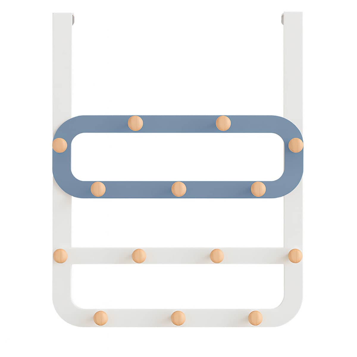 Over the Door Hook Rack with Multi Row Hooks, No Drilling - Blue