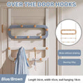 Over the Door Hook Rack with Multi Row Hooks, No Drilling - Blue - view 2