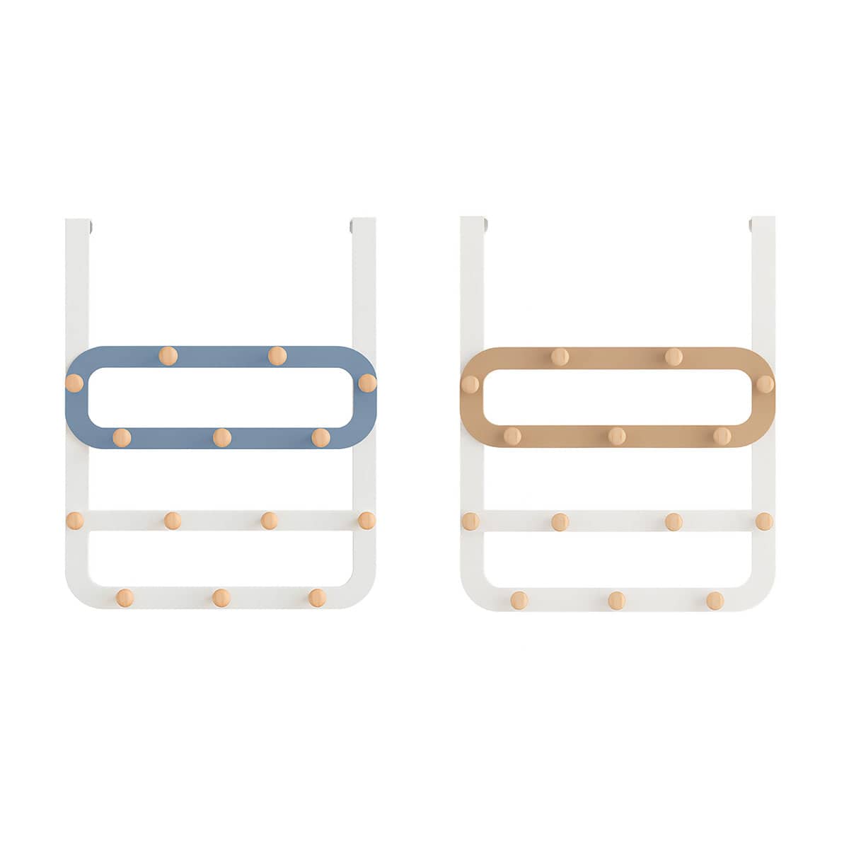 Over the Door Hook Rack with Multi Row Hooks, No Drilling - Blue - view 3