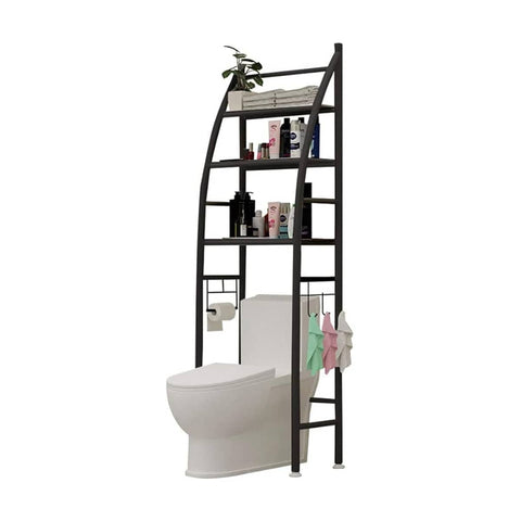 Over Toilet 4 Tier Bathroom Storage Rack - Black