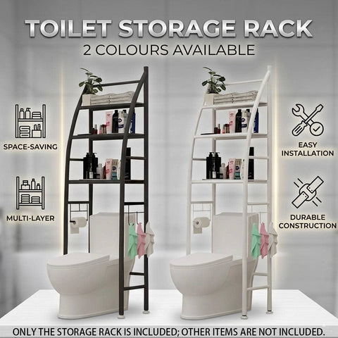 Over Toilet 4 Tier Bathroom Storage Rack - Black - view 2