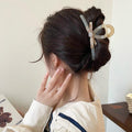 Oversized Bow Hair Claw Clip for Women - Beige - view 5