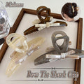 Oversized Bow Hair Claw Clip for Women - Grey - view 2