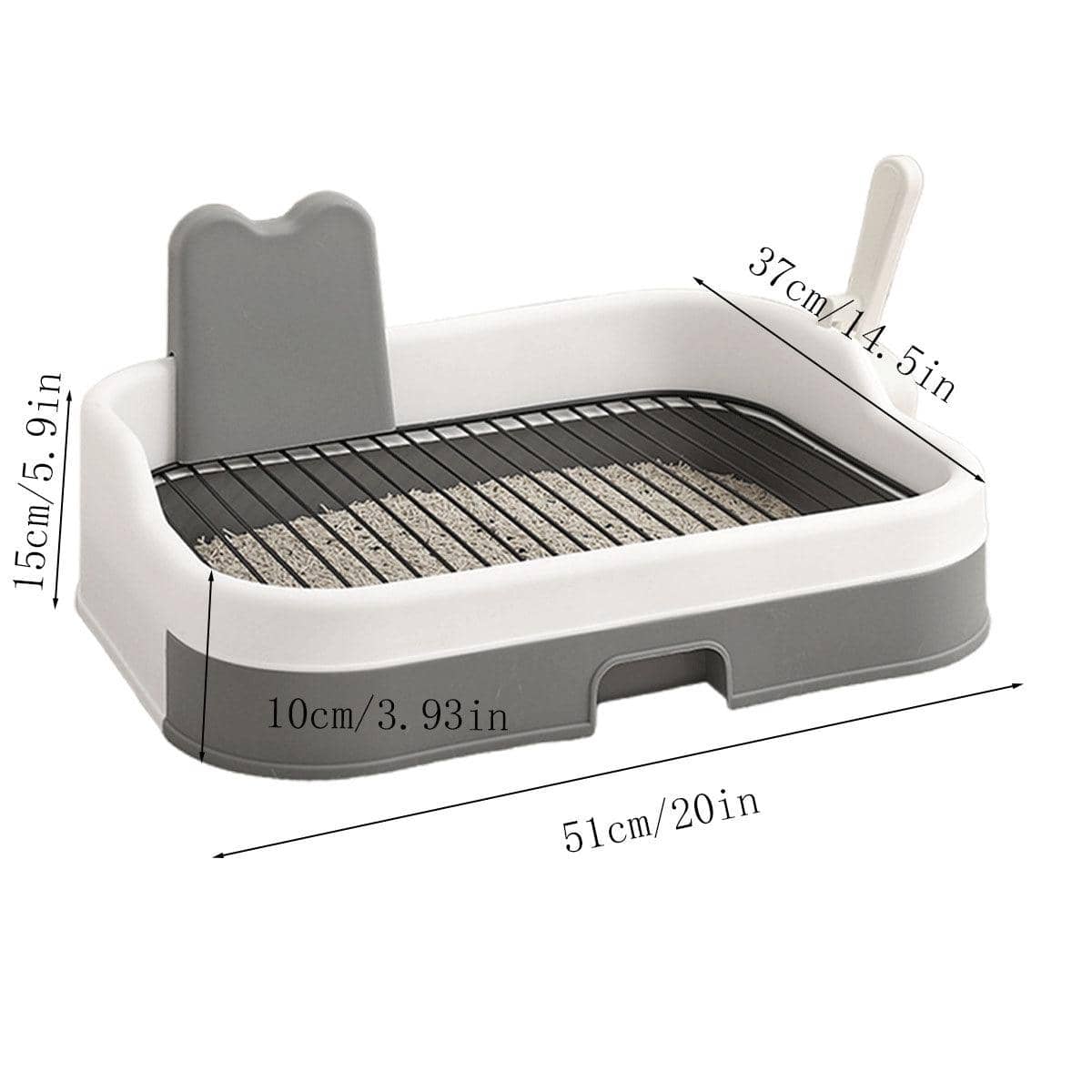 Oversized Dog Potty Tray with High Fence and Drawer - Green and Beige - view 3