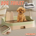 Oversized Dog Potty Tray with High Fence and Drawer - Grey and White