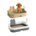Oversized Dog Potty Tray with High Fence and Drawer - Grey and White - view 2