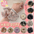 Oversized Hair Scrunchie - Black and White Spotted Print - view 2