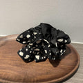 Oversized Hair Scrunchie - Black and White Spotted Print - view 5