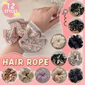 Oversized Hair Scrunchie - Green Flower Print - view 2