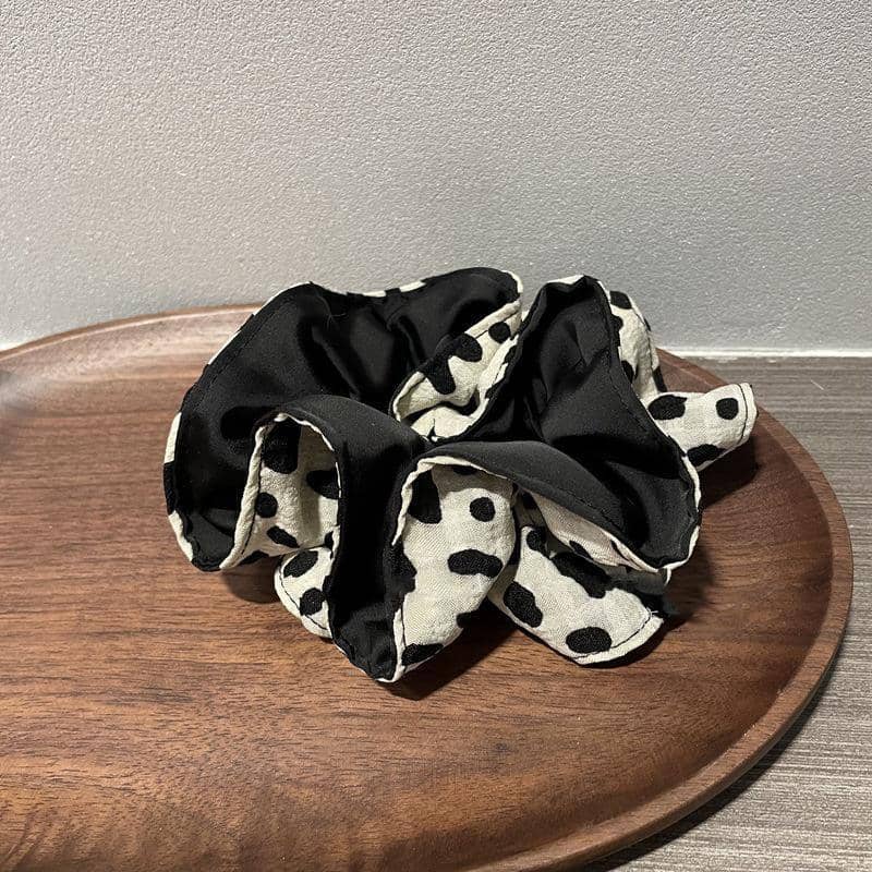 Oversized Hair Scrunchie - Green Flower Print - view 4