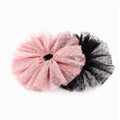 Oversized Polka Dot Lace Hair Band for Ponytails - Black, Large - view 3