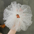 Oversized Polka Dot Lace Hair Band for Ponytails - Black, Small - view 4