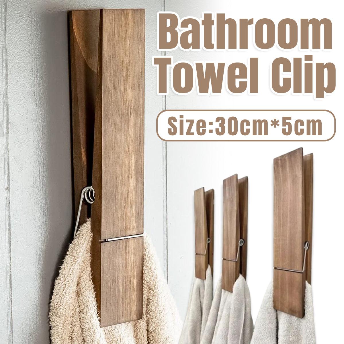 Oversized Wooden Towel Clip for Bathroom and Laundry - 30 cm