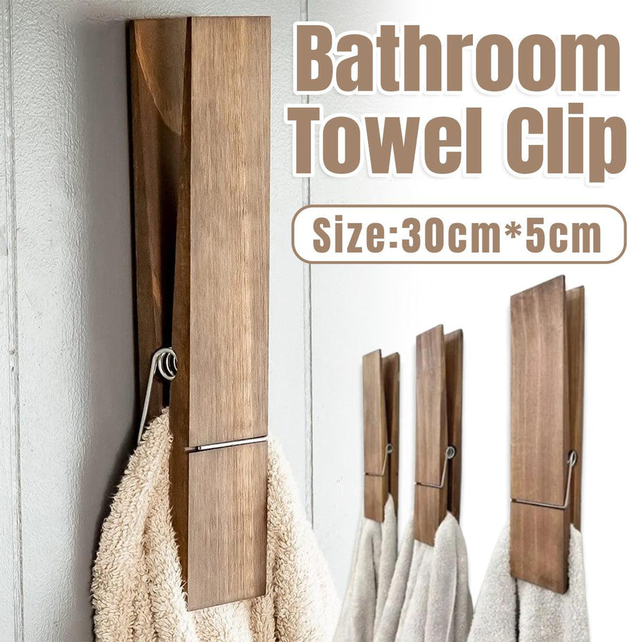 Oversized Wooden Towel Clip for Bathroom and Laundry - 30 cm